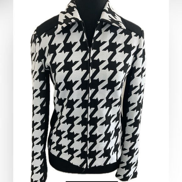 Joseph Ribkoff Jackets & Blazers - Joseph Ribkoff Veston Textured Black and White Houndstooth  Jacket,
